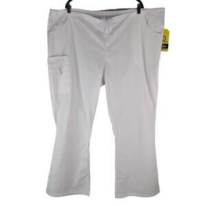 WonderWink Origins Women's‎ Drawstring Flare Leg Scrub Pants 5026 Size 3XL White